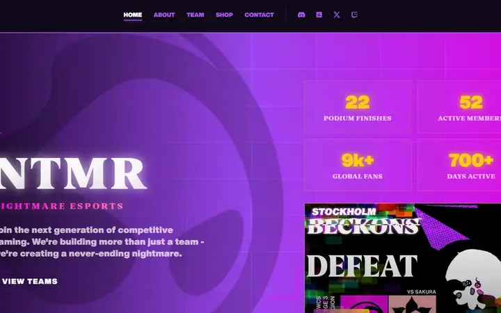 NTMR eSports project snapshot